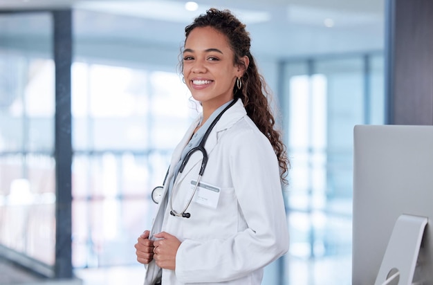 Ready to take on another day Shot of a young female doctor at work