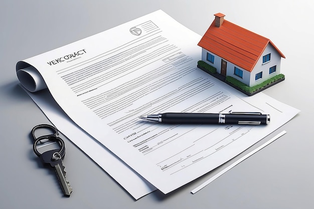 Real estate contract vektor icon illustation