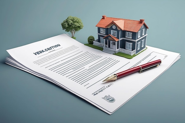 Real estate contract vektor icon illustation