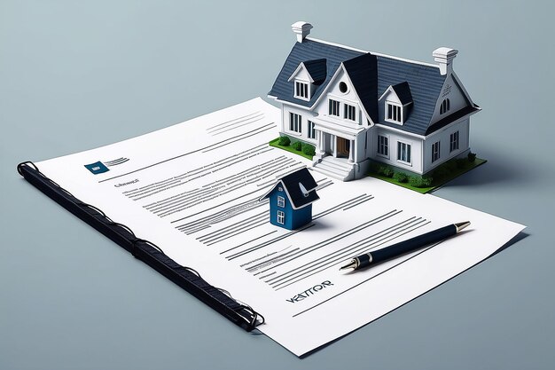 Photo real estate contract vektor icon illustation