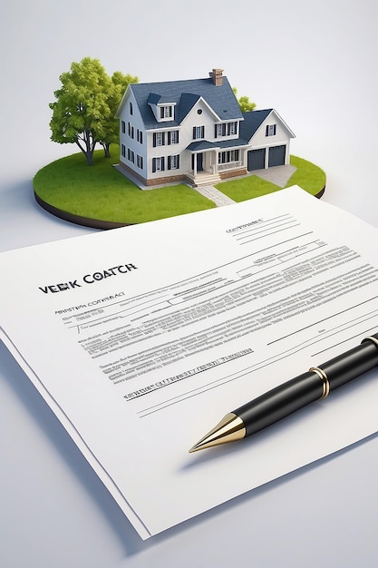 Real estate contract vektor icon illustation