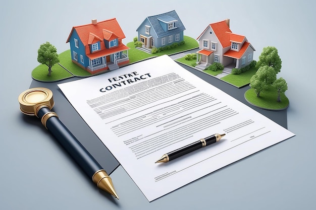 Real estate contract vektor icon illustation