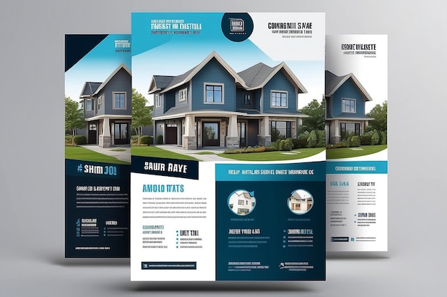 Photo real estate flyer corporate real estate template unique flyer design vector flyer