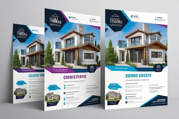 Photo real estate flyer corporate real estate template unique flyer design vector flyer