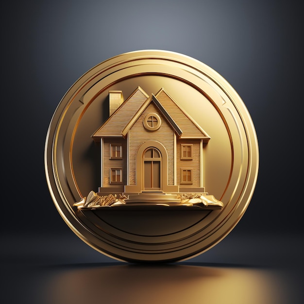 Real Estate House Logo with 3D Mockup