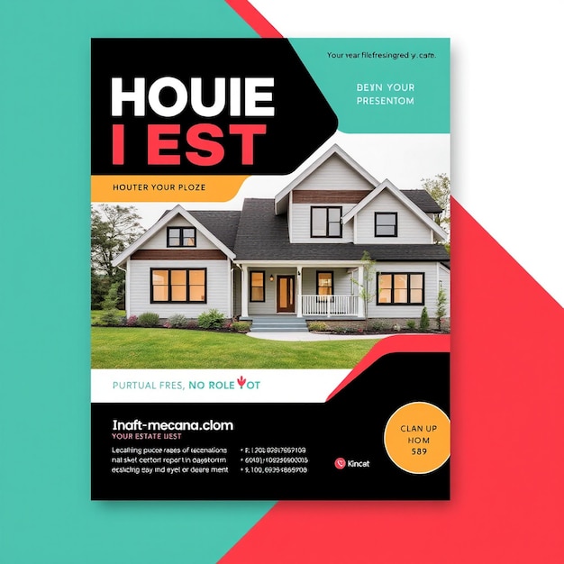 Photo real estate house property flyer and social media poster template