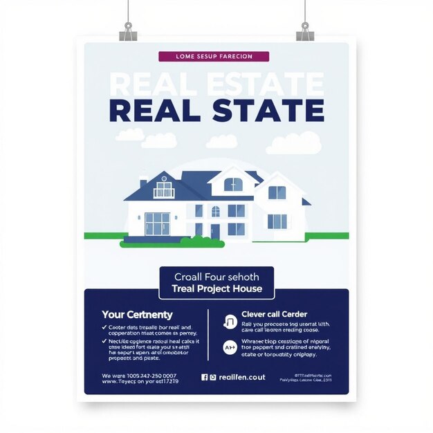 Photo real estate house property flyer and social media poster template