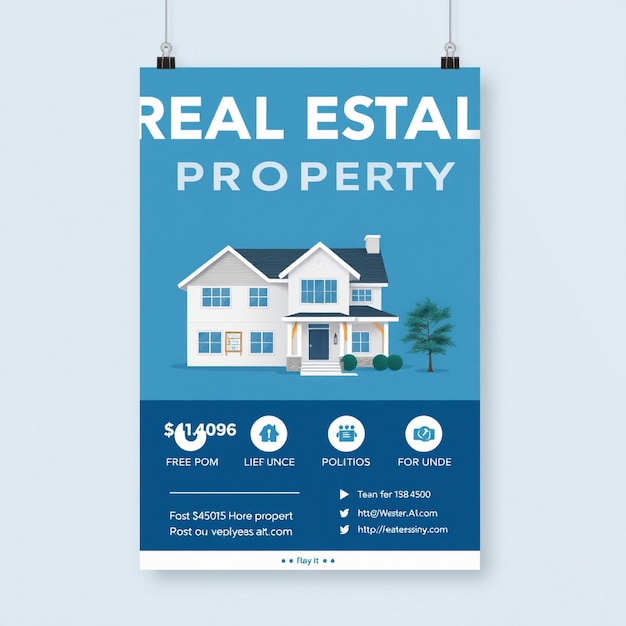 Real estate house property flyer and social media poster template