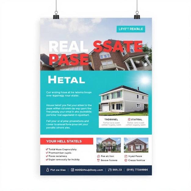 Photo real estate house property flyer and social media poster template