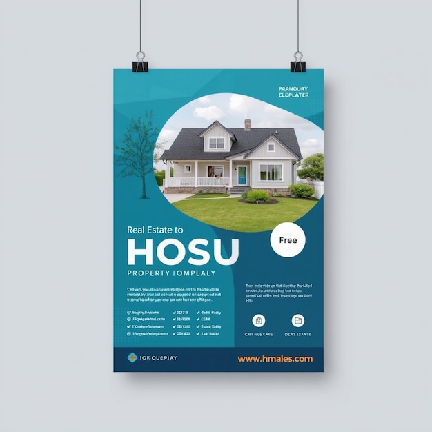 Real estate house property flyer and social media poster template