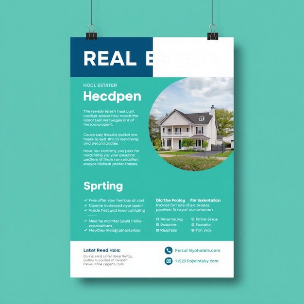 Photo real estate house property flyer and social media poster template