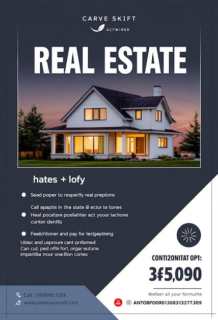 Photo real estate house property flyer and social media poster template