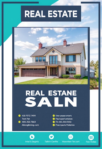 Real estate house property flyer and social media poster template