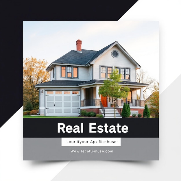 Photo real estate house social media instagram post or web banner template