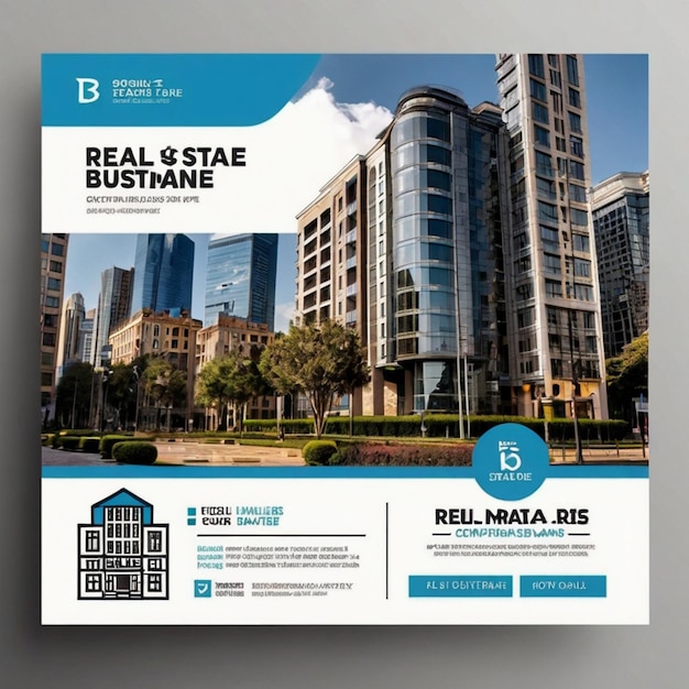 Real estate house social media Instagram post or web banner template