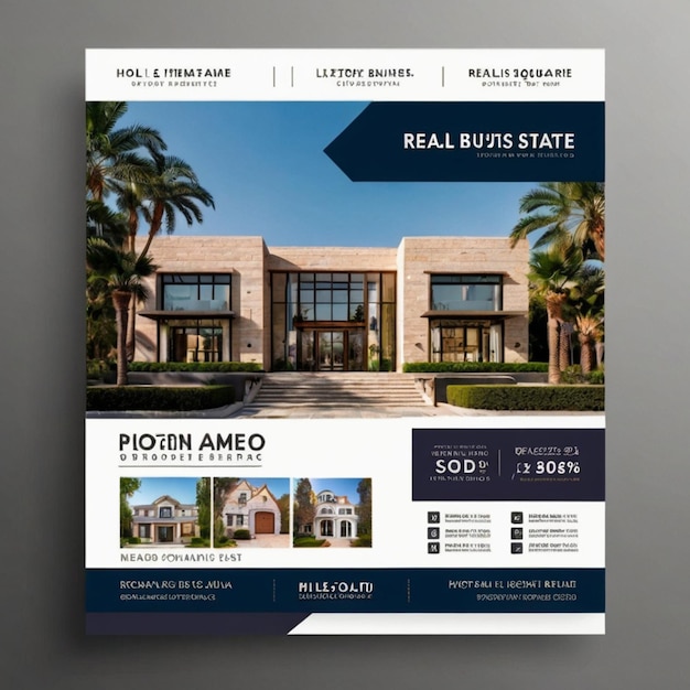 Real estate house social media Instagram post or web banner template