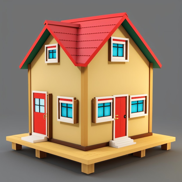 real estate illustration tiny house 3d