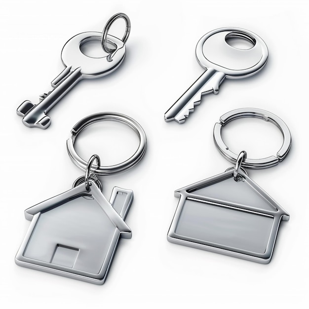 Photo real estate industry clipart of 3d items in bold shapes