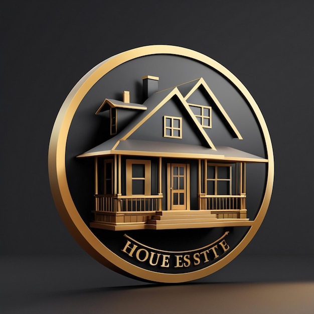 Photo real estate logo house logo home logo sign symbol 3d