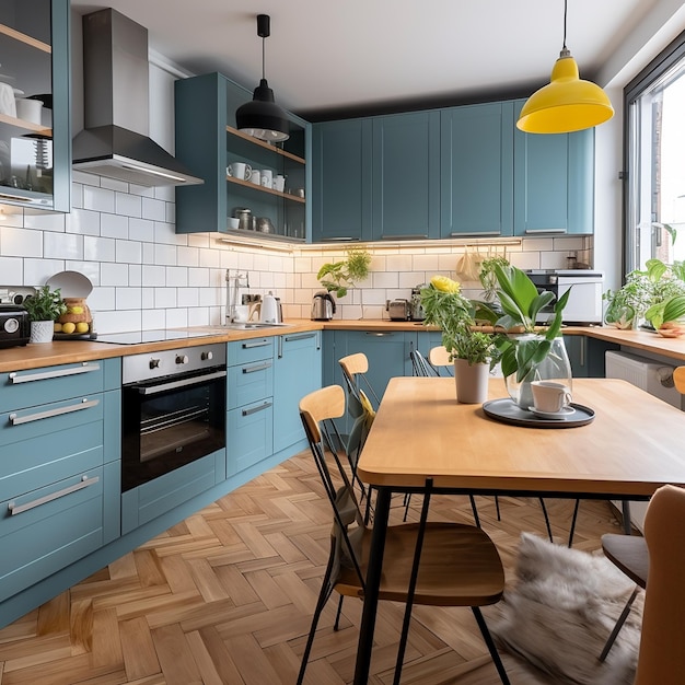 Real estate professional photos of an apartment polish kitchen