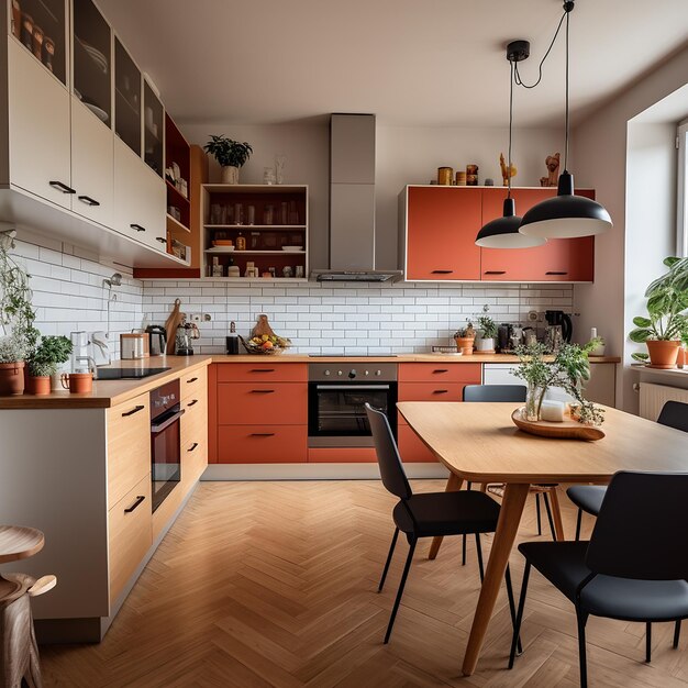 Real estate professional photos of an apartment polish kitchen