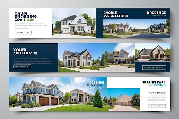 Real estate social media cover banner design real estate web banner design template