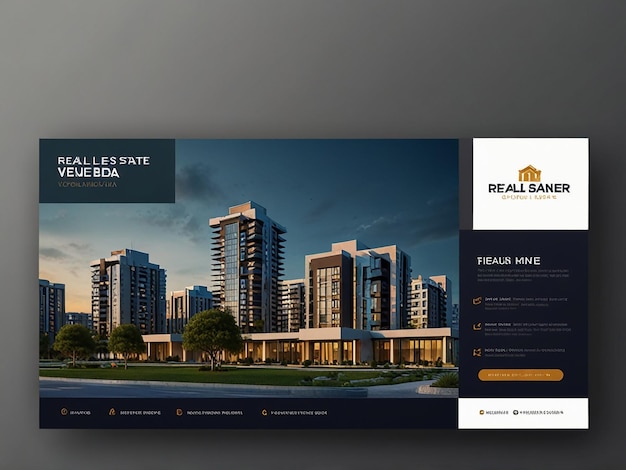 Photo real estate social media cover banner design real estate web banner design template