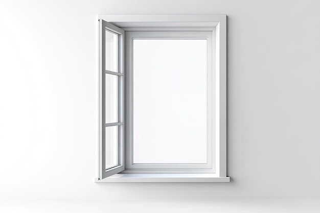 Photo real modern house window frame isolated on white background