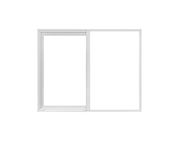 Photo real modern house window frame isolated on white background