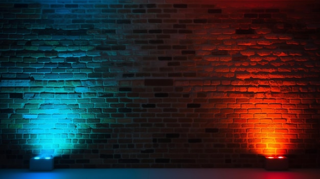 real neon light on the brick wall