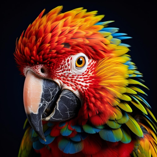 Real photos of parrots are very detailed