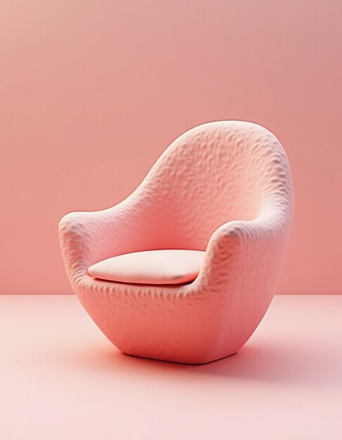 Photo realistic 3d colorful coral shape chair