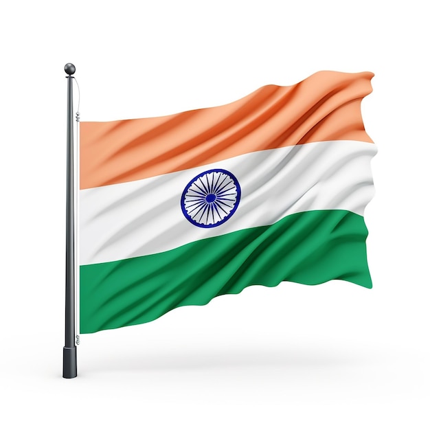 Realistic 3d flag of India fluttering in the wind