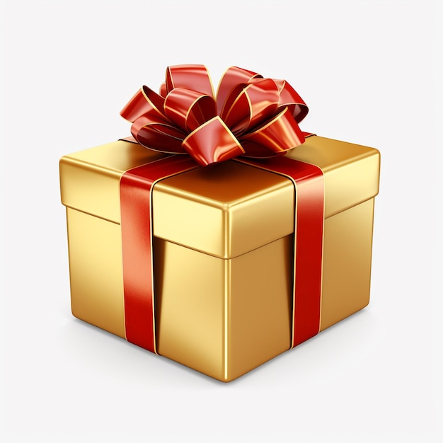 Realistic 3d gift box on white background