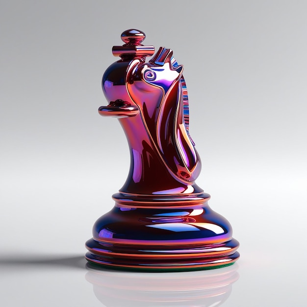 Photo realistic 3d glossy chess piec