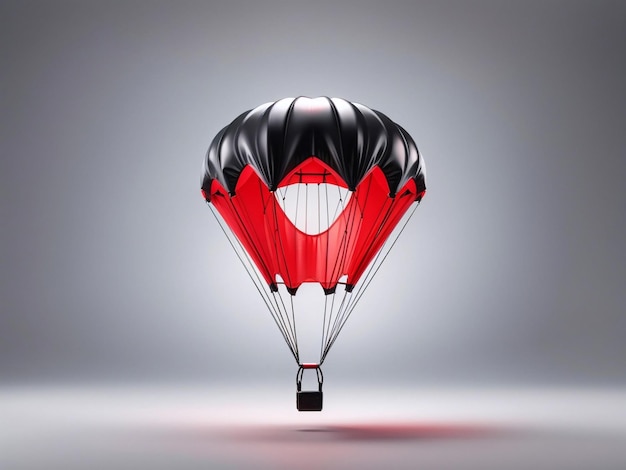 Realistic 3d isometric Parachute with gradient background generative ai