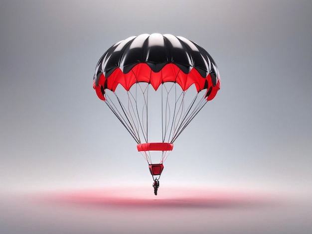 Realistic 3d isometric Parachute with gradient background generative ai