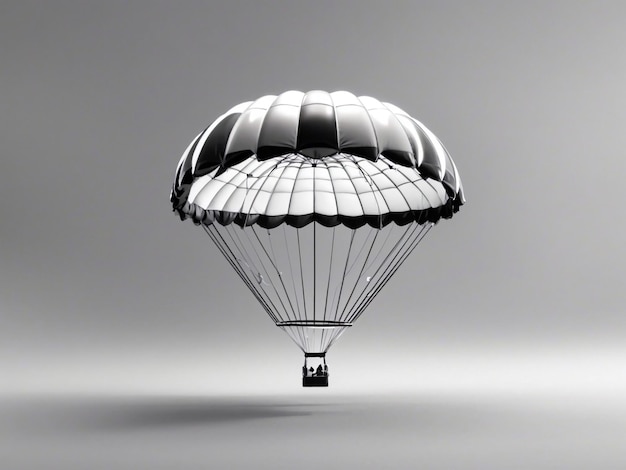 Realistic 3d isometric Parachute with gradient background generative ai