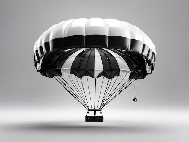 Realistic 3d isometric Parachute with gradient background generative ai