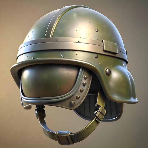 Realistic 3D model of a military helmet perfect for game assets illustrations or design projects