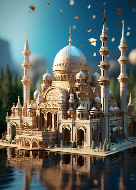 Realistic 3D mosque ornament