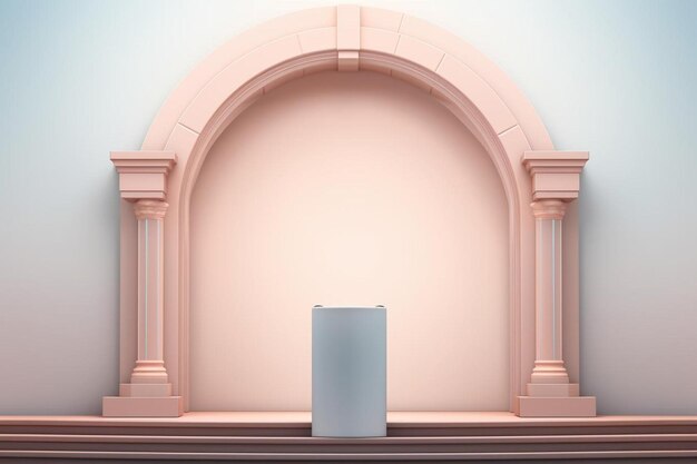 Realistic 3d podium in pastel colours