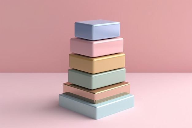 Realistic 3d podium in pastel colours