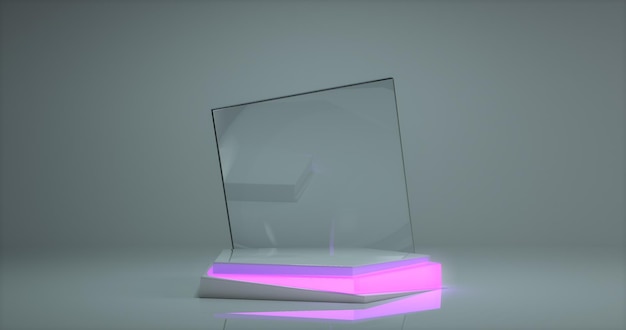 Realistic 3d podium with light background for product presentation