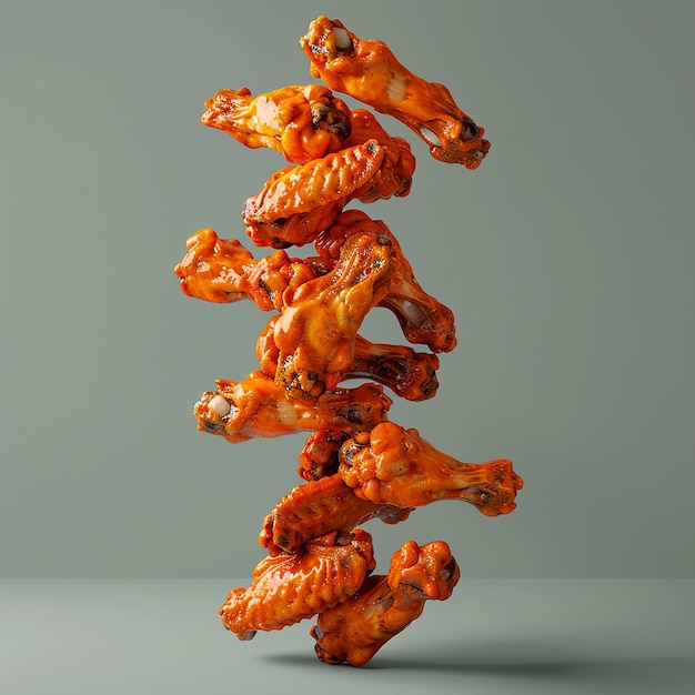 Realistic 3D Portrait of Tangy Buffalo Wings Tower