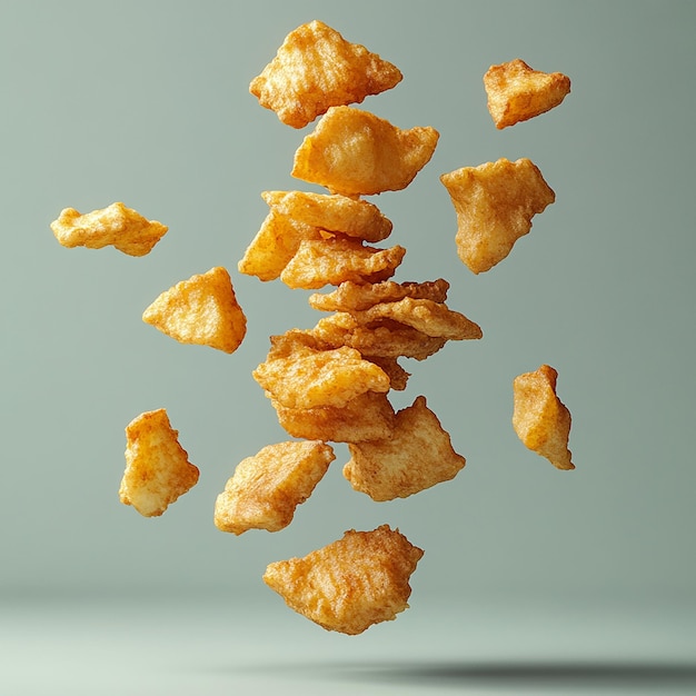 Realistic 3D Portrait of a Tower of Crispy Fish and Chips