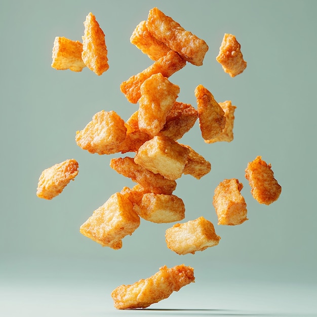 Realistic 3D Portrait of a Tower of Crispy Fish and Chips