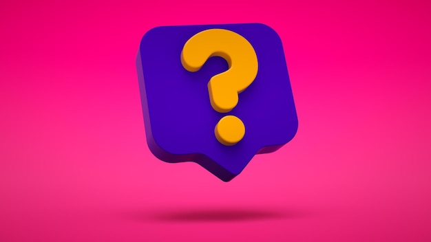 Realistic 3D question mark on speech bubble Have a question FAQ and QA question sign