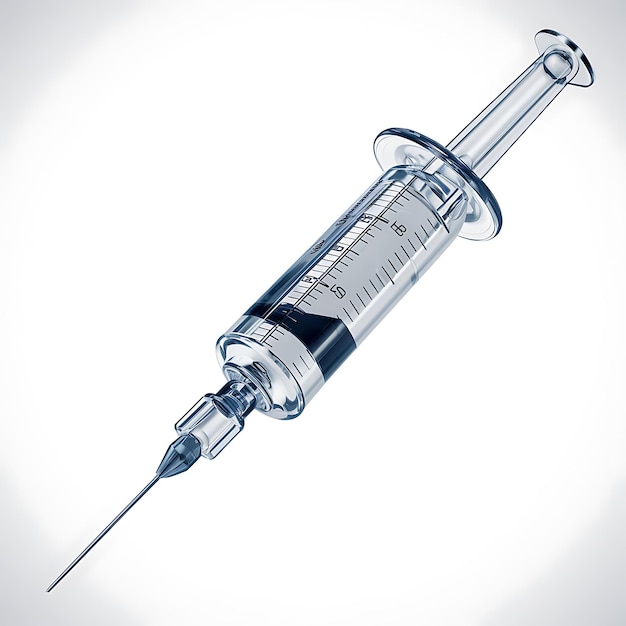 Photo a realistic 3d render of the syringe