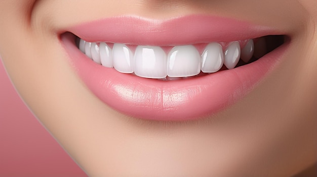 Realistic 3D rendering of a smiling patient after a teeth whitening procedure